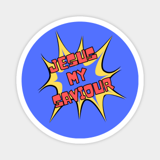 Christian Faith Design, Comic Book Style - Jesus My Saviour Magnet